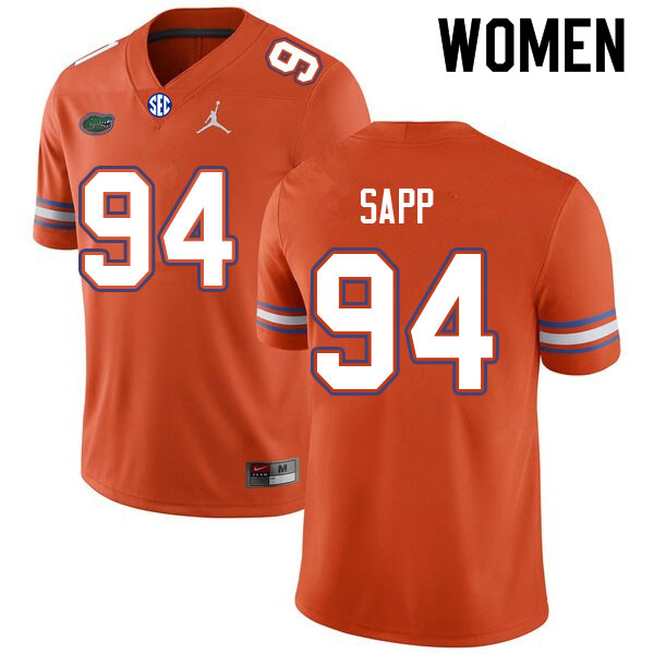Women #94 Tyreak Sapp Florida Gators College Football Jerseys Sale-Orange